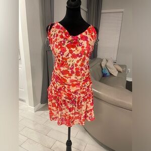 Dao Chloe Dao print mini rusched slip dress L